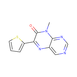 Cn1c(=O)c(-c2cccs2)nc2cncnc21 ZINC000004239084