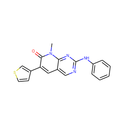 Cn1c(=O)c(-c2ccsc2)cc2cnc(Nc3ccccc3)nc21 ZINC000003832266