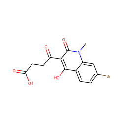 Cn1c(=O)c(C(=O)CCC(=O)O)c(O)c2ccc(Br)cc21 ZINC000103265041