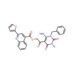 Cn1c(=O)c(C(=O)COC(=O)c2cc(-c3ccco3)nc3ccccc23)c(N)n(Cc2ccccc2)c1=O ZINC000008830530