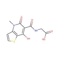 Cn1c(=O)c(C(=O)NCC(=O)O)c(O)c2sccc21 ZINC000103265030