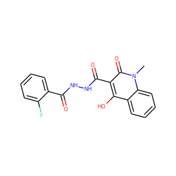 Cn1c(=O)c(C(=O)NNC(=O)c2ccccc2F)c(O)c2ccccc21 ZINC000100551275