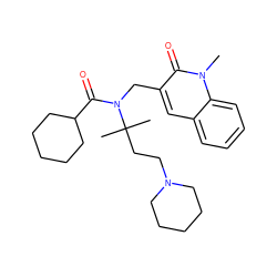 Cn1c(=O)c(CN(C(=O)C2CCCCC2)C(C)(C)CCN2CCCCC2)cc2ccccc21 ZINC000058511457