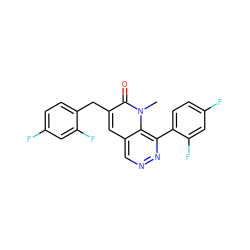 Cn1c(=O)c(Cc2ccc(F)cc2F)cc2cnnc(-c3ccc(F)cc3F)c21 ZINC000064409756