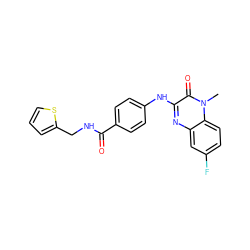 Cn1c(=O)c(Nc2ccc(C(=O)NCc3cccs3)cc2)nc2cc(F)ccc21 ZINC000028524112