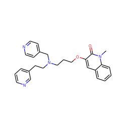 Cn1c(=O)c(OCCCN(CCc2cccnc2)Cc2ccncc2)cc2ccccc21 ZINC000205179578