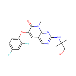 Cn1c(=O)c(Oc2ccc(F)cc2F)cc2cnc(NC(C)(C)CO)nc21 ZINC000071329431