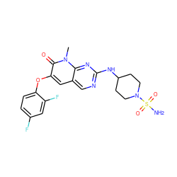 Cn1c(=O)c(Oc2ccc(F)cc2F)cc2cnc(NC3CCN(S(N)(=O)=O)CC3)nc21 ZINC000653782741