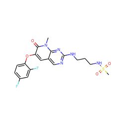 Cn1c(=O)c(Oc2ccc(F)cc2F)cc2cnc(NCCCNS(C)(=O)=O)nc21 ZINC000653782755