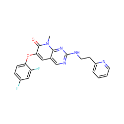 Cn1c(=O)c(Oc2ccc(F)cc2F)cc2cnc(NCCc3ccccn3)nc21 ZINC000653798253