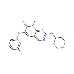 Cn1c(=O)c(Oc2cccc(F)c2)cc2cnc(NC3CCOCC3)nc21 ZINC000071316548