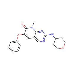 Cn1c(=O)c(Oc2ccccc2)cc2cnc(NC3CCOCC3)nc21 ZINC000058633214