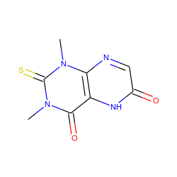 Cn1c(=O)c2[nH]c(=O)cnc2n(C)c1=S ZINC000013555221