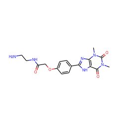 Cn1c(=O)c2[nH]c(-c3ccc(OCC(=O)NCCN)cc3)nc2n(C)c1=O ZINC000026265009