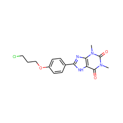 Cn1c(=O)c2[nH]c(-c3ccc(OCCCCl)cc3)nc2n(C)c1=O ZINC000103269592