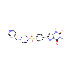 Cn1c(=O)c2[nH]c(-c3ccc(S(=O)(=O)N4CCN(Cc5ccncc5)CC4)cc3)cc2n(C)c1=O ZINC000036190459