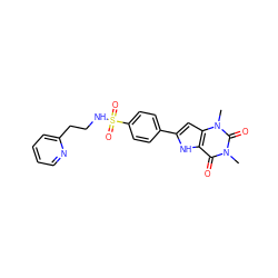 Cn1c(=O)c2[nH]c(-c3ccc(S(=O)(=O)NCCc4ccccn4)cc3)cc2n(C)c1=O ZINC000034800811