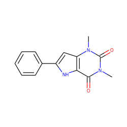 Cn1c(=O)c2[nH]c(-c3ccccc3)cc2n(C)c1=O ZINC000012405591