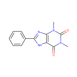 Cn1c(=O)c2[nH]c(-c3ccccc3)nc2n(C)c1=O ZINC000006530699