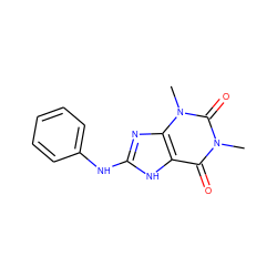 Cn1c(=O)c2[nH]c(Nc3ccccc3)nc2n(C)c1=O ZINC000020113328