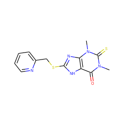 Cn1c(=O)c2[nH]c(SCc3ccccn3)nc2n(C)c1=S ZINC000008560067