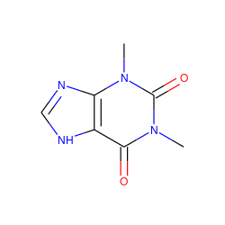 Cn1c(=O)c2[nH]cnc2n(C)c1=O ZINC000018043251