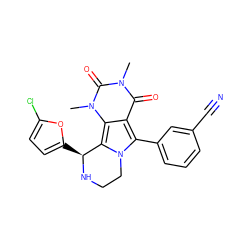 Cn1c(=O)c2c(-c3cccc(C#N)c3)n3c(c2n(C)c1=O)[C@H](c1ccc(Cl)o1)NCC3 ZINC000209531549