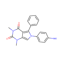 Cn1c(=O)c2c(-c3ccccc3)n(-c3ccc(N)cc3)cc2n(C)c1=O ZINC000000801311