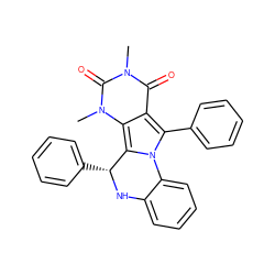 Cn1c(=O)c2c(-c3ccccc3)n3c(c2n(C)c1=O)[C@@H](c1ccccc1)Nc1ccccc1-3 ZINC000021658941