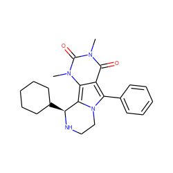 Cn1c(=O)c2c(-c3ccccc3)n3c(c2n(C)c1=O)[C@H](C1CCCCC1)NCC3 ZINC000209533262