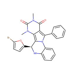 Cn1c(=O)c2c(-c3ccccc3)n3c(c2n(C)c1=O)[C@H](c1ccc(Br)o1)Nc1ccccc1-3 ZINC000072120451