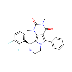 Cn1c(=O)c2c(-c3ccccc3)n3c(c2n(C)c1=O)[C@H](c1cccc(F)c1F)NCC3 ZINC000209528989