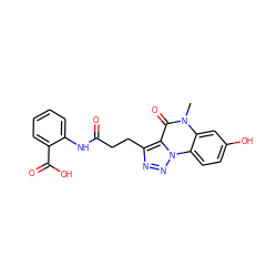 Cn1c(=O)c2c(CCC(=O)Nc3ccccc3C(=O)O)nnn2c2ccc(O)cc21 ZINC000040410718