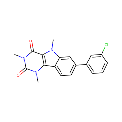 Cn1c(=O)c2c(c3ccc(-c4cccc(Cl)c4)cc3n2C)n(C)c1=O ZINC000095596776