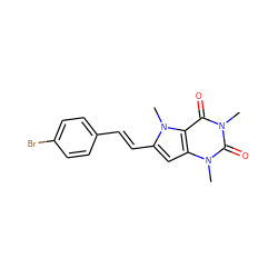 Cn1c(=O)c2c(cc(/C=C/c3ccc(Br)cc3)n2C)n(C)c1=O ZINC000095596672