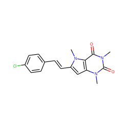 Cn1c(=O)c2c(cc(/C=C/c3ccc(Cl)cc3)n2C)n(C)c1=O ZINC000095595554