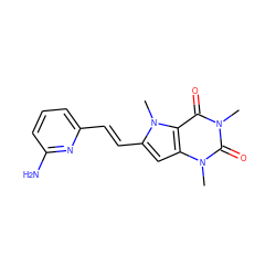 Cn1c(=O)c2c(cc(/C=C/c3cccc(N)n3)n2C)n(C)c1=O ZINC000095596542