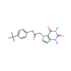 Cn1c(=O)c2c(ccn2CC(=O)Nc2ccc(C(C)(C)C)cc2)n(C)c1=O ZINC000082150384