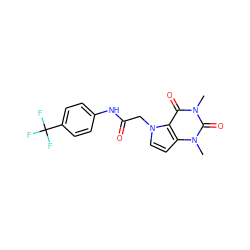 Cn1c(=O)c2c(ccn2CC(=O)Nc2ccc(C(F)(F)F)cc2)n(C)c1=O ZINC000082153072