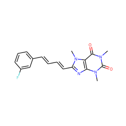 Cn1c(=O)c2c(nc(/C=C/C=C/c3cccc(F)c3)n2C)n(C)c1=O ZINC000045498298