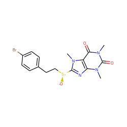 Cn1c(=O)c2c(nc([S@@+]([O-])CCc3ccc(Br)cc3)n2C)n(C)c1=O ZINC000095560637