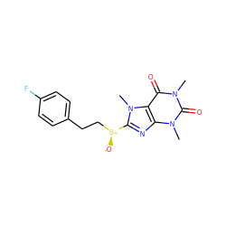 Cn1c(=O)c2c(nc([S@@+]([O-])CCc3ccc(F)cc3)n2C)n(C)c1=O ZINC000095559379