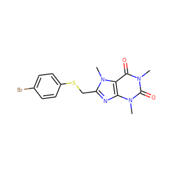 Cn1c(=O)c2c(nc(CSc3ccc(Br)cc3)n2C)n(C)c1=O ZINC000084738721