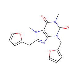 Cn1c(=O)c2c(nc(Cc3ccco3)n2C)n(Cc2ccco2)c1=O ZINC000045388072