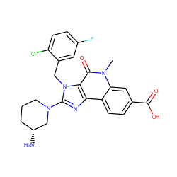 Cn1c(=O)c2c(nc(N3CCC[C@@H](N)C3)n2Cc2cc(F)ccc2Cl)c2ccc(C(=O)O)cc21 ZINC000095564285