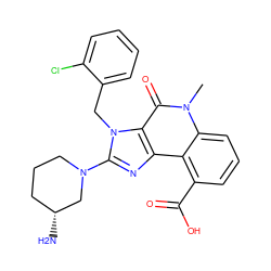 Cn1c(=O)c2c(nc(N3CCC[C@@H](N)C3)n2Cc2ccccc2Cl)c2c(C(=O)O)cccc21 ZINC000095560853