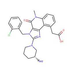 Cn1c(=O)c2c(nc(N3CCC[C@@H](N)C3)n2Cc2ccccc2Cl)c2c(CC(=O)O)cccc21 ZINC000095558734