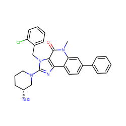 Cn1c(=O)c2c(nc(N3CCC[C@@H](N)C3)n2Cc2ccccc2Cl)c2ccc(-c3ccccc3)cc21 ZINC000095560422