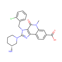 Cn1c(=O)c2c(nc(N3CCC[C@@H](N)C3)n2Cc2ccccc2Cl)c2ccc(C(=O)O)cc21 ZINC000095561163