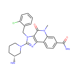 Cn1c(=O)c2c(nc(N3CCC[C@@H](N)C3)n2Cc2ccccc2Cl)c2ccc(C(N)=O)cc21 ZINC000095558328